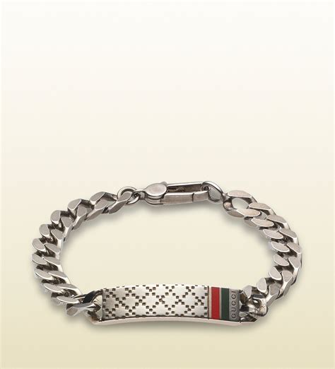 bracelet men gucci|Gucci silver bracelet for men.